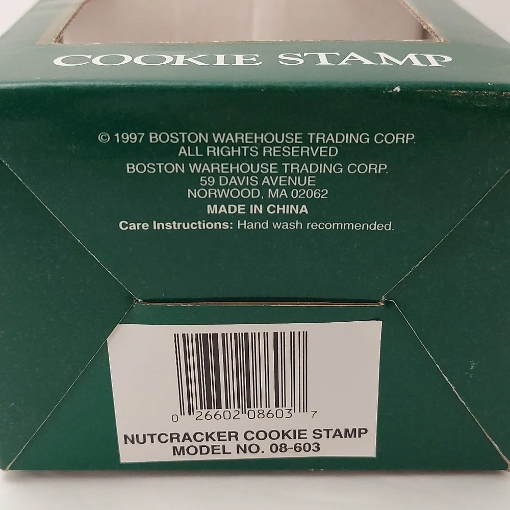 Boston Warehouse Nutcracker Cookie Stamp Home for the Holidays 1997 Christmas